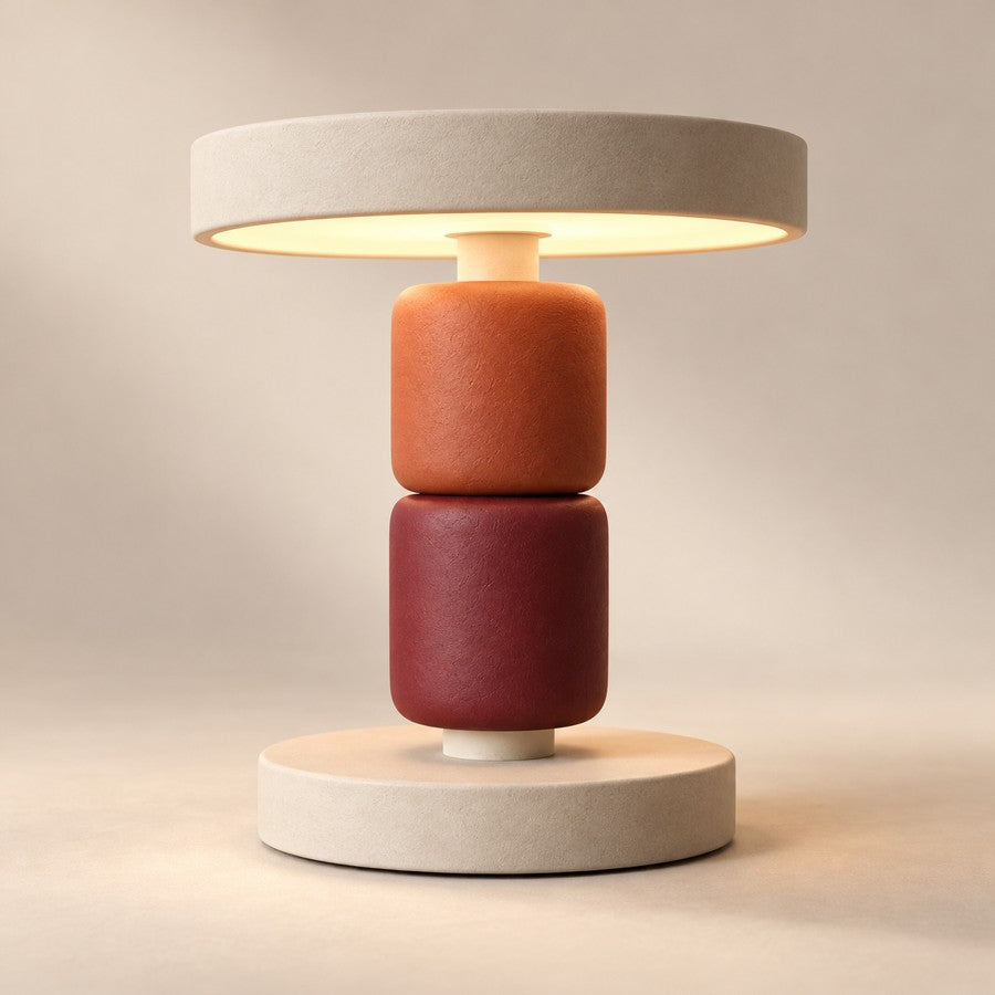 Warm ivoor, terracotta en bordeauxrood.